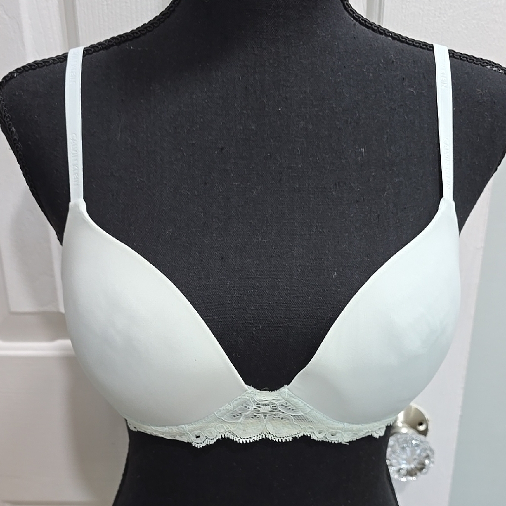 Calvin Klein Pale Blue Lace Bra Size 36B